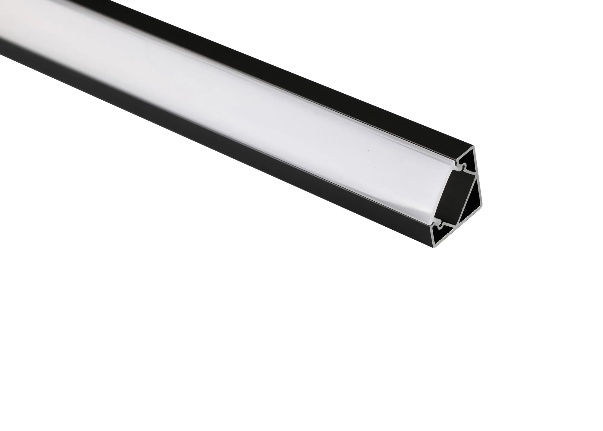 Tiras 2m, 18 x 18mm Black Corner Aluminium Profile With Diffuser And Accessories M7418  Mantra Fusion Tiras LED Profile